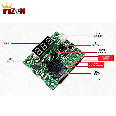 MZON W1209 Digital Temperature Controller Thermostat (Pack of 5) MZON QUALITY