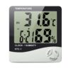 Hygrometer Thermometer Humidity Meter With Clock LCD Display