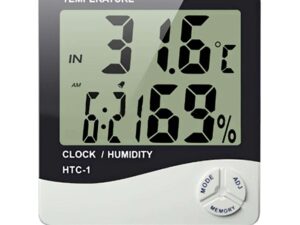 Hygrometer Thermometer Humidity Meter With Clock LCD Display