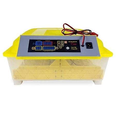 Incubators 48 Egg Incubator with 12V DC Power Plastic Body Automatic Digital Intelligent Chicken Egg Hatcher Incubator for Eggs with Low Power with Auto Turning Egg (Yellow) 15