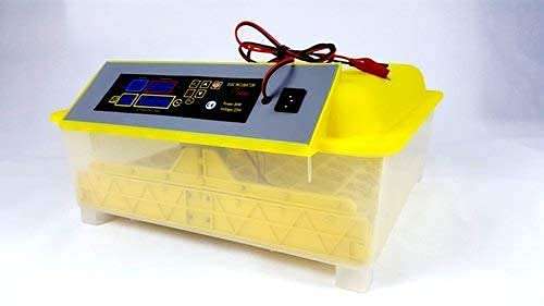 Incubators 48 Egg Incubator with 12V DC Power Plastic Body Automatic Digital Intelligent Chicken Egg Hatcher Incubator for Eggs with Low Power with Auto Turning Egg (Yellow) 15
