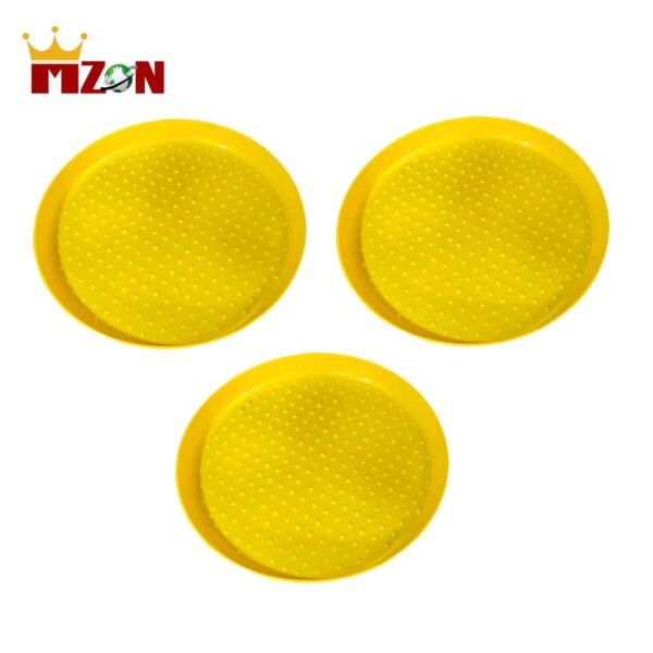 Mzon Plastic Chick Feeder Tray Round Plate Chicken Feeder (3 Units)