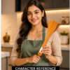 1 MZON Wooden Kitchen Utensils Set of 4 | Spatulas & Ladles | Made in India