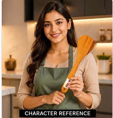 1 MZON Wooden Kitchen Utensils Set of 4 | Spatulas & Ladles | Made in India